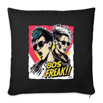 Pop music culture and 80s freak - Sofa pillowcase 17,3'' x 17,3'' (45 x 45 cm) - black - Front