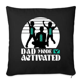 Mode papa activé - Housse de coussin décorative 45 x 45 cm - noir - Devant