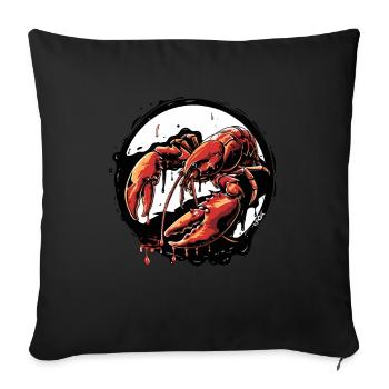 Faites demi-tour et revenez au homard - Housse de coussin décorative 45 x 45 cm - noir - Devant