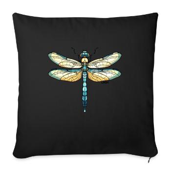 Libellule - Housse de coussin décorative 45 x 45 cm - noir - Devant