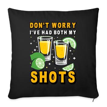 Ne vous inquiétez pas, j’ai eu mes deux injections - Housse de coussin décorative 45 x 45 cm - noir - Devant