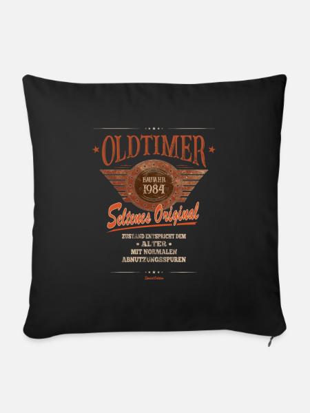 Zustand entspricht Alter, Baujahr 1984 - Sofakissenbezug 45 x 45 cm - Schwarz