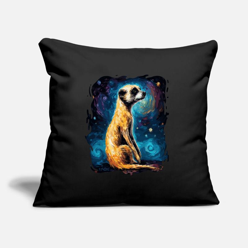 Le ciel est étoilé et un suricate Housse de coussin décorative 45 x 45 cm
