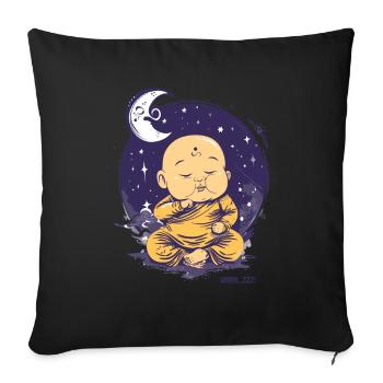 Sleeping Baby Buddha with Moon and Stars - Sofa pillowcase 17,3'' x 17,3'' (45 x 45 cm) - black - Front