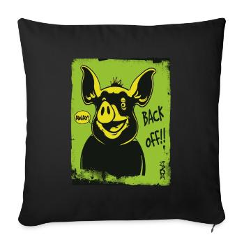 Funny Pig: Go away, get away - Sofa pillowcase 17,3'' x 17,3'' (45 x 45 cm) - black - Front