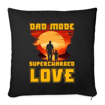 Dad Mode Supercharged Love - Sofa pillowcase 17,3'' x 17,3'' (45 x 45 cm) - black - Front