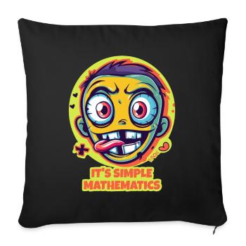 Funny Cartoon Guy: It's Simple Math - Sofa pillowcase 17,3'' x 17,3'' (45 x 45 cm) - black - Front