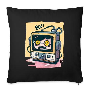 80s Music Player - Sofa pillowcase 17,3'' x 17,3'' (45 x 45 cm) - black - Front