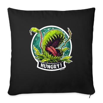Plante carnivore : Toujours affamée - Housse de coussin décorative 45 x 45 cm - noir - Devant