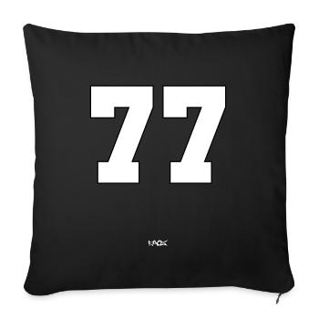 The number 77 - Sofa pillowcase 17,3'' x 17,3'' (45 x 45 cm) - black - Front