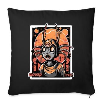 Ultimate Dream: Illusion of Chaos and Horror - Sofa pillowcase 17,3'' x 17,3'' (45 x 45 cm) - black - Front
