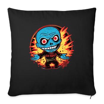Creepy, crazy guy: What's up, guys? - Sofa pillowcase 17,3'' x 17,3'' (45 x 45 cm) - black - Front
