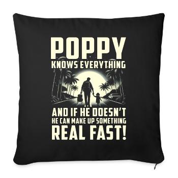 Poppy knows everything - Sofa pillowcase 17,3'' x 17,3'' (45 x 45 cm) - black - Front
