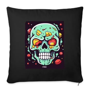 Another fantastic colorful skull - Sofa pillowcase 17,3'' x 17,3'' (45 x 45 cm) - black - Front