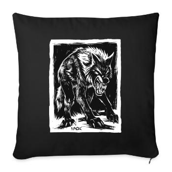 Evil Horror Werewolf or Wolf - Sofa pillowcase 17,3'' x 17,3'' (45 x 45 cm) - black - Front