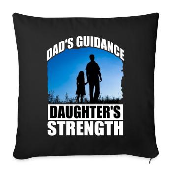 La force de la fille de papa - Housse de coussin décorative 45 x 45 cm - noir - Devant