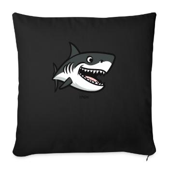 Funny, silly shark - Sofa pillowcase 17,3'' x 17,3'' (45 x 45 cm) - black - Front