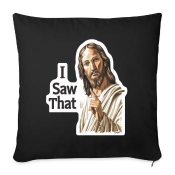 Jesus Warning: I Have Seen It - Sofa pillowcase 17,3'' x 17,3'' (45 x 45 cm) - black - Front