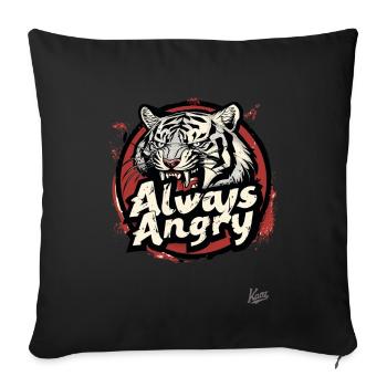 Always angry, crazy angry tiger - Sofa pillowcase 17,3'' x 17,3'' (45 x 45 cm) - black - Front
