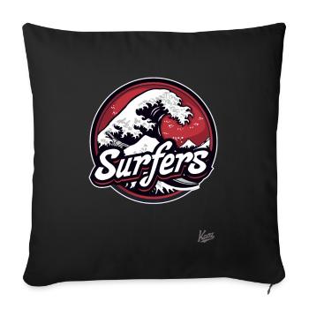 Wellen Surfer: Schnapp Dir die Welle und reite sie - Sofakissenbezug 45 x 45 cm - Schwarz - Vorne