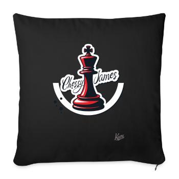 Chessy James, the chess master in chess - Sofa pillowcase 17,3'' x 17,3'' (45 x 45 cm) - black - Front