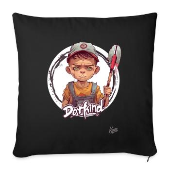 Dorfkind : Style citadin au charme campagnard - Housse de coussin décorative 45 x 45 cm - noir - Devant