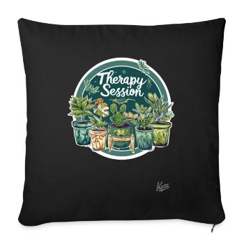 Plants are my therapy session - Sofa pillowcase 17,3'' x 17,3'' (45 x 45 cm) - black - Front