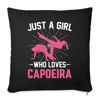 Just a Girl who loves Capoeira - Sofa pillowcase 17,3'' x 17,3'' (45 x 45 cm) - black - Front