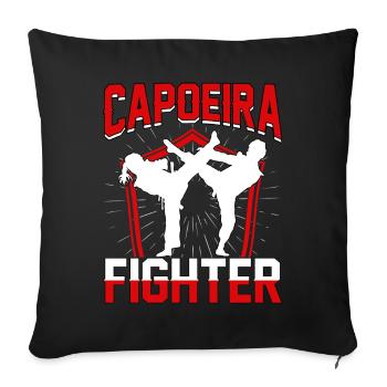 Combattant de capoeira - Housse de coussin décorative 45 x 45 cm - noir - Devant
