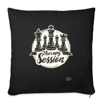 My therapy is a game of chess - Sofa pillowcase 17,3'' x 17,3'' (45 x 45 cm) - black - Front