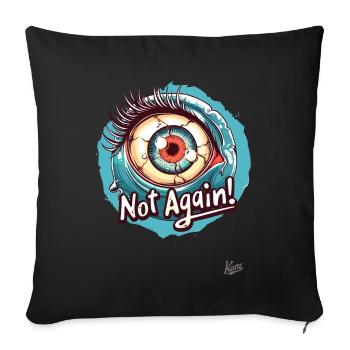 L’œil de la peur : plus jamais - Housse de coussin décorative 45 x 45 cm - noir - Devant
