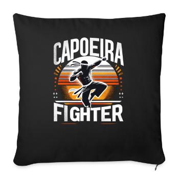 Combattant de capoeira - Housse de coussin décorative 45 x 45 cm - noir - Devant