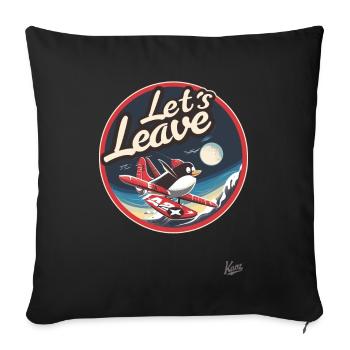 Voler un pingouin drôle dans la neige, éloignez-vous d’ici - Housse de coussin décorative 45 x 45 cm - noir - Devant