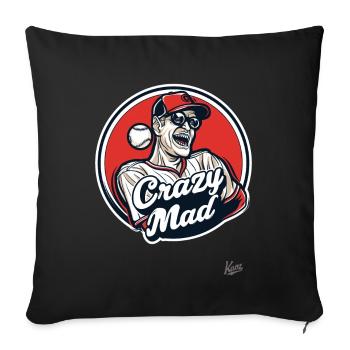 Crazy Mad, le fou et le fou - Housse de coussin décorative 45 x 45 cm - noir - Devant