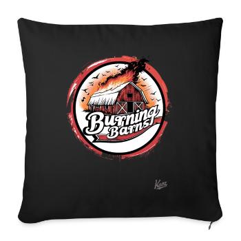Bauernhof Bauern: Brennende Scheunen - Sofakissenbezug 45 x 45 cm - Schwarz - Vorne