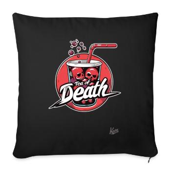 Totenköpfe und der Bubble-Boba-Tee des Todes - Sofakissenbezug 45 x 45 cm - Schwarz - Vorne