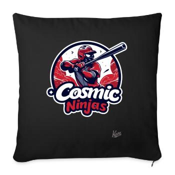Kosmische Ninja Baseball-Crew - Sofakissenbezug 45 x 45 cm - Schwarz - Vorne