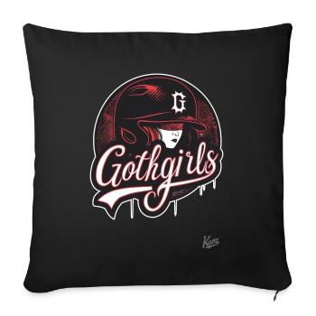 Baseball helmet for gothic girls - Sofa pillowcase 17,3'' x 17,3'' (45 x 45 cm) - black - Front