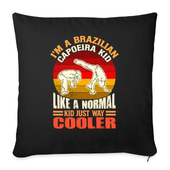 Je suis un gamin de Capoeira brésilienne comme un normal - Housse de coussin décorative 45 x 45 cm - noir - Devant