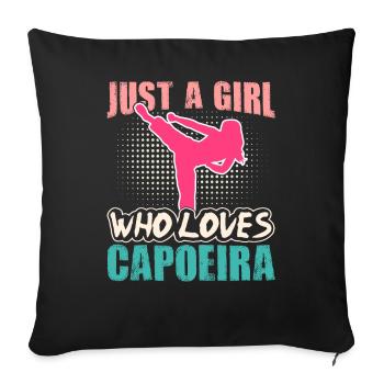 Just a Girl who loves Capoeira - Sofa pillowcase 17,3'' x 17,3'' (45 x 45 cm) - black - Front