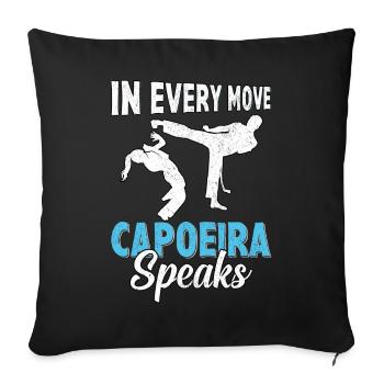 In every move capoeira speaks - Sofa pillowcase 17,3'' x 17,3'' (45 x 45 cm) - black - Front
