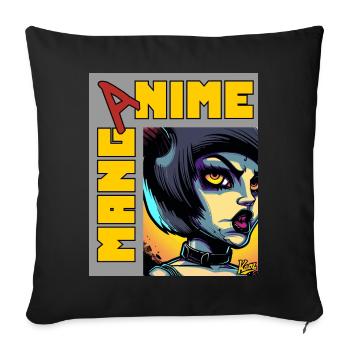 Anime Manga Fantasy Creature Girl - Sofa pillowcase 17,3'' x 17,3'' (45 x 45 cm) - black - Front