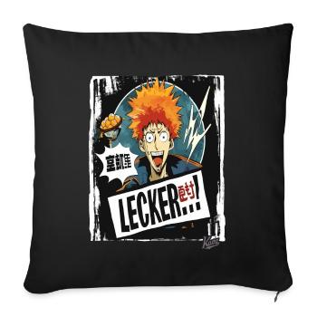 Cartoon Ramen: The Guy Says "Yummy!" - Sofa pillowcase 17,3'' x 17,3'' (45 x 45 cm) - black - Front
