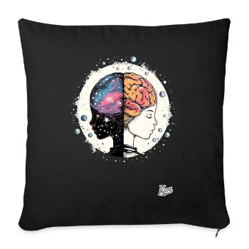 Universe Galaxy of Yin Yang Brain Gemini - Sofa pillowcase 17,3'' x 17,3'' (45 x 45 cm) - black - Front