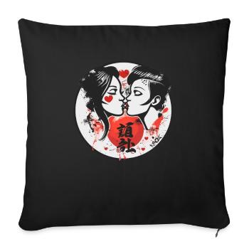 L’amour des cœurs et des amoureux - Housse de coussin décorative 45 x 45 cm - noir - Devant