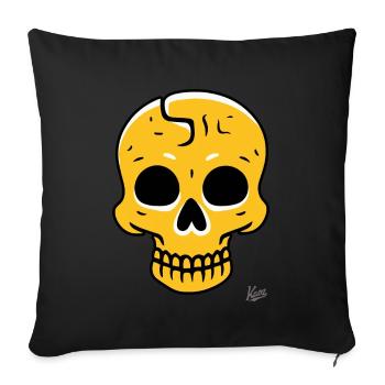 cool yellow skull - Sofa pillowcase 17,3'' x 17,3'' (45 x 45 cm) - black - Front