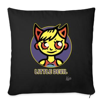 Little devil or little she-devil - Sofa pillowcase 17,3'' x 17,3'' (45 x 45 cm) - black - Front