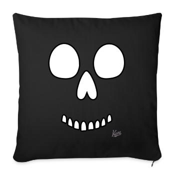 Skull Smile - Sofa pillowcase 17,3'' x 17,3'' (45 x 45 cm) - black - Front