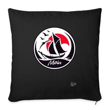 Say hello and sail by boat - Sofa pillowcase 17,3'' x 17,3'' (45 x 45 cm) - black - Front