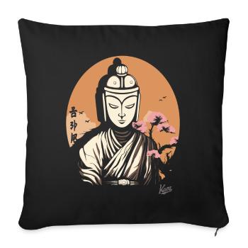 Der stille Buddha: Zen im Streetwear-Stil - Sofakissenbezug 45 x 45 cm - Schwarz - Vorne